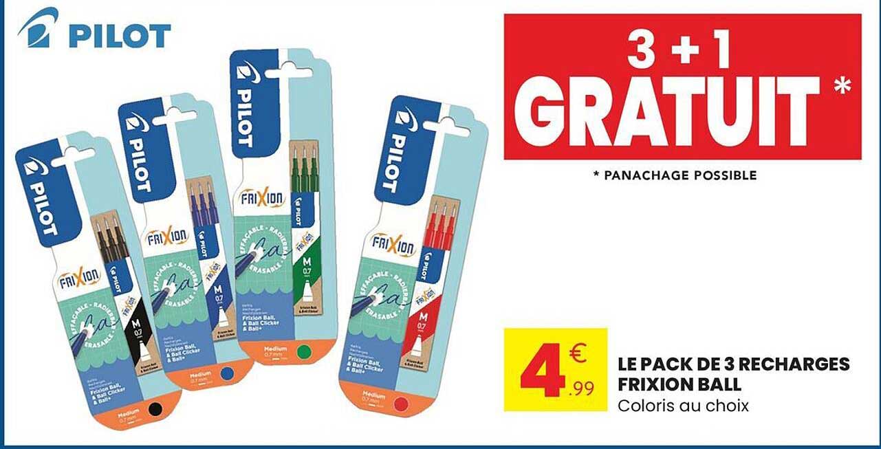 LE PACK DE 3 RECHARGES FRIXION BALL