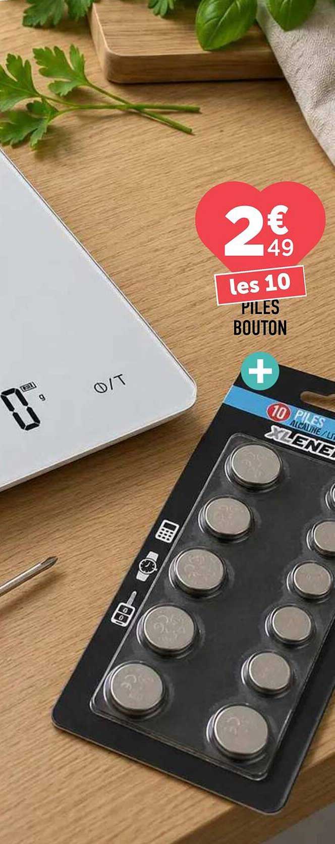 les 10 PILES BOUTON