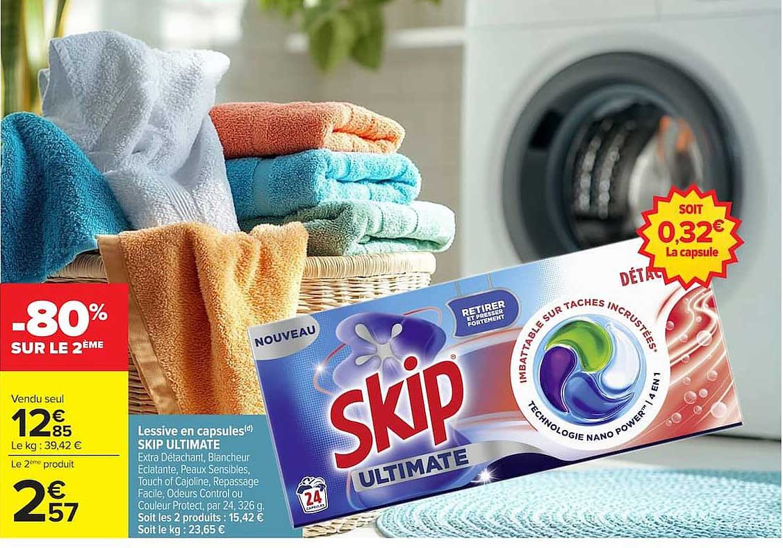Lessive en capsules SKIP ULTIMATE