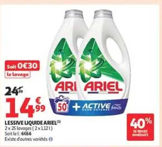 LESSIVE LIQUIDE ARIEL (1) 2 x 25 lavages (2 x 1,12 l)