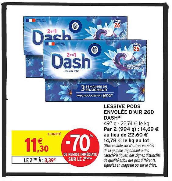 LESSIVE PODS ENVOLÉE D'AIR 26D DASH(b)
