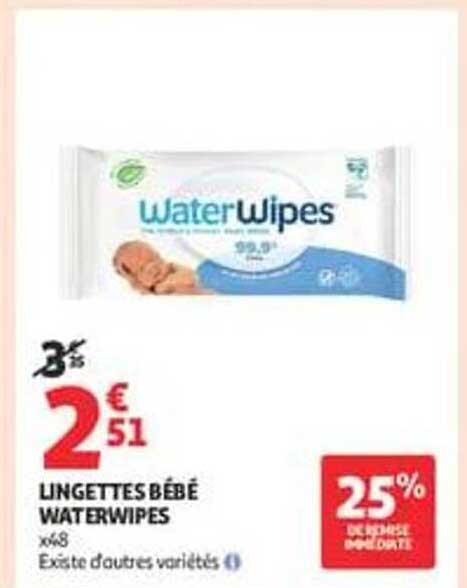 LINGETTES BÉBÉ WATERWIPES x64