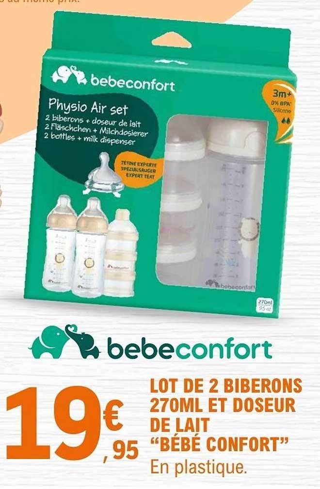 LOT DE 2 BIBERONS 270ML ET DOSEUR DE LAIT “BÉBÉ CONFORT”