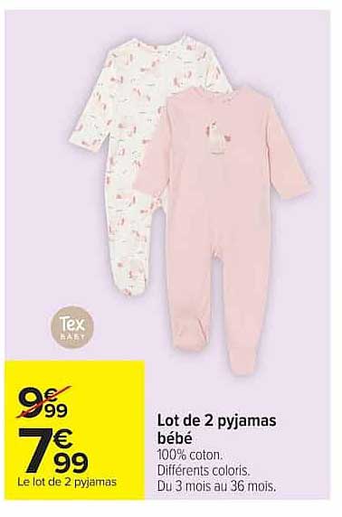 Lot de 2 pyjamas bébé