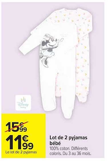 Lot de 2 pyjamas bébé