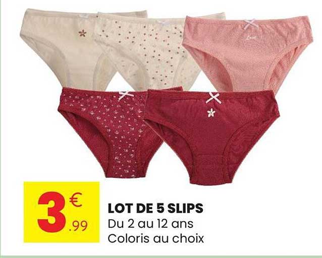 LOT DE 5 SLIPS