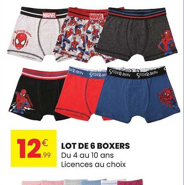 LOT DE 6 BOXERS