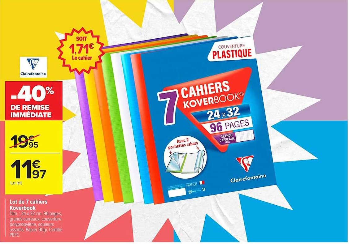 Lot de 7 cahiers Koverbook