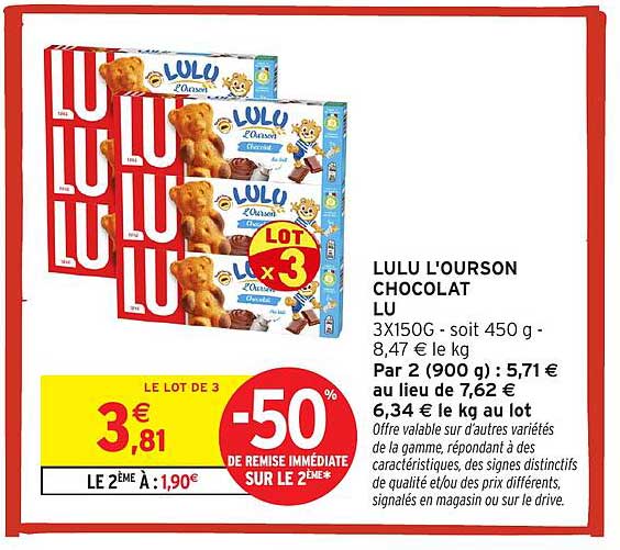 LULU L'OURSON CHOCOLAT LU