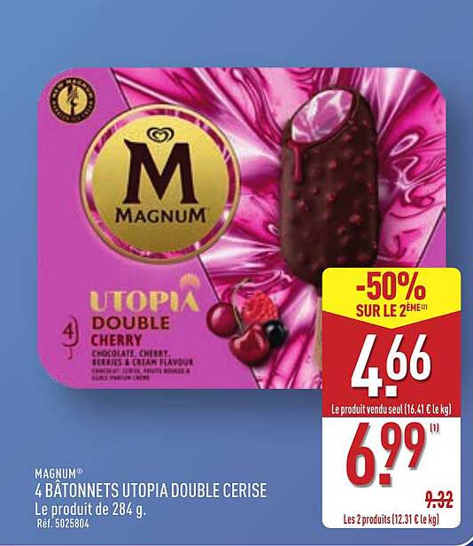 MAGNUM 4 BÂTONNETS UTOPIA DOUBLE CERISE