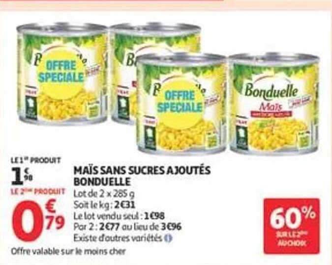MAÏS SANS SUCRES AJOUTÉS BONDUELLE