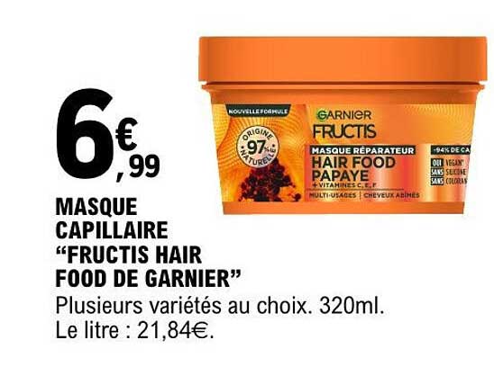 MASQUE CAPILLAIRE “FRUCTIS HAIR FOOD DE GARNIER”