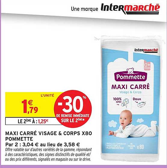 MAXI CARRÉ VISAGE & CORPS x80 POMMETTE