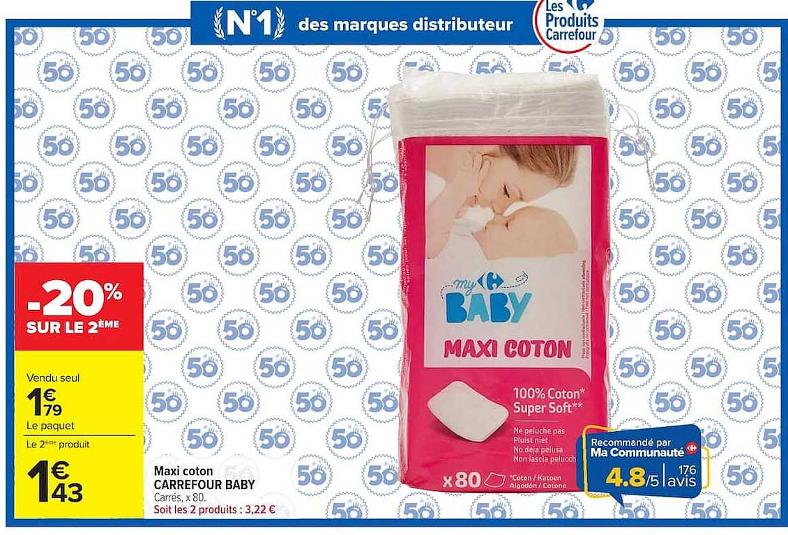 Maxi coton CARREFOUR BABY