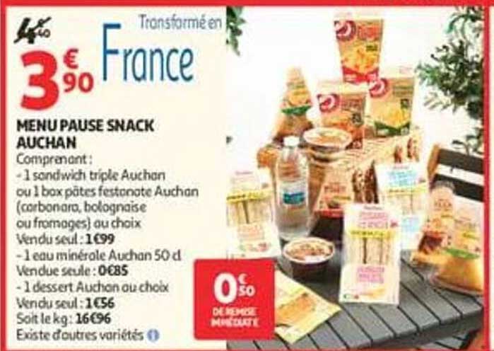 MENU PAUSE SNACK AUCHAN