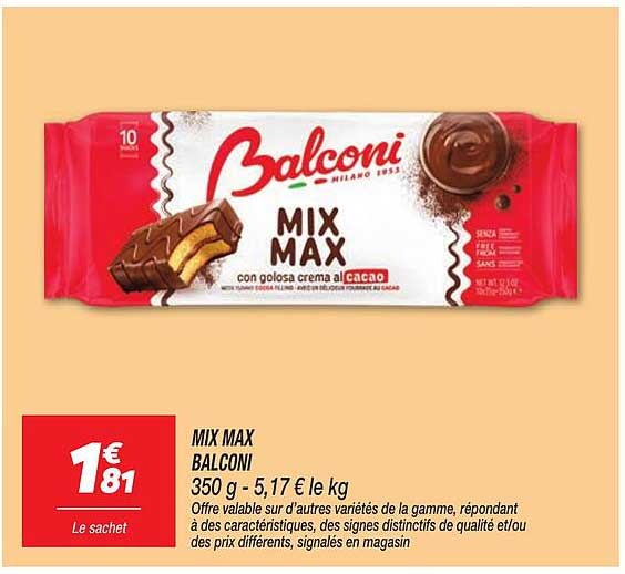 MIX MAX BALCONI 350 g - 5,17 € le kg