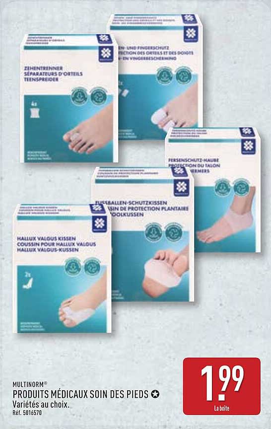 MULTINORM® PRODUITS MÉDICAUX SOIN DES PIEDS Variétés au choix.