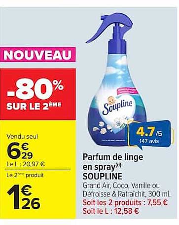 Parfum de linge en spray SOUPLINE