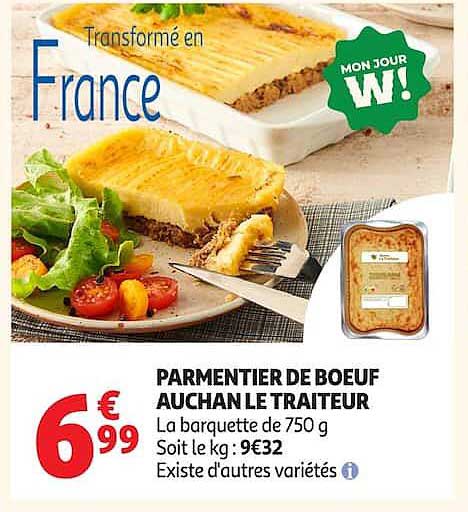 PARMENTIER DE BOEUF AUCHAN LE TRAITEUR