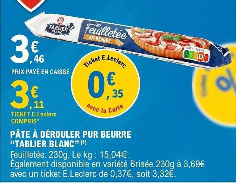 PÂTE À DÉROULER PUR BEURRE “TABLIER BLANC”