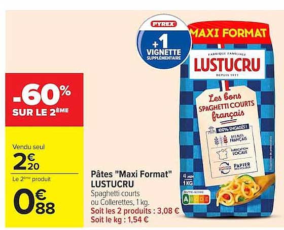 Pâtes "Maxi Format" LUSTUCRU