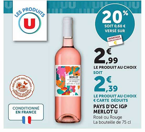 PAYS D'OC IGP MERLOT U