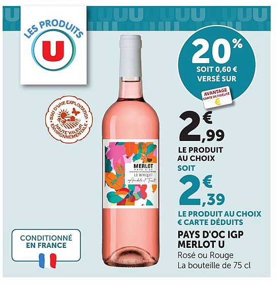 PAYS D'OC IGP MERLOT U