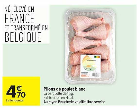 Pilons de poulet blanc