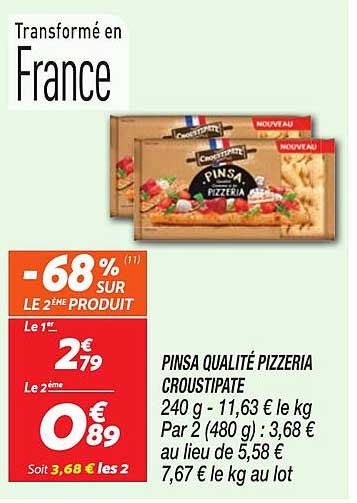 PINSA QUALITÉ PIZZERIA CROUSTIPATE