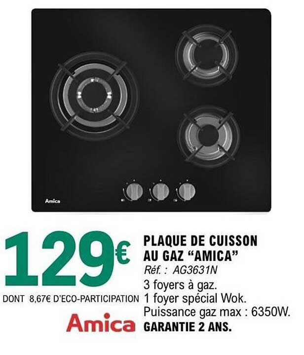 PLAQUE DE CUISSON AU GAZ “AMICA”
