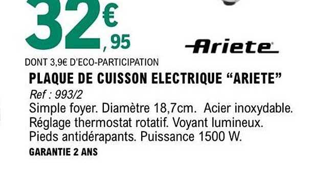 PLAQUE DE CUISSON ELECTRIQUE “ARIETE”