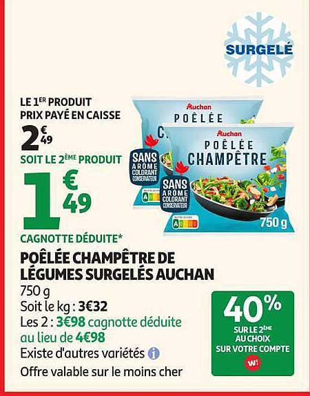 POÊLÉE CHAMPÊTRE DE LÉGUMES SURGELÉS AUCHAN