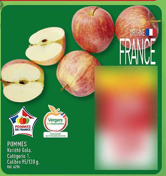 POMMES Variété Gala. Catégorie 1. Calibre 95/130 g.