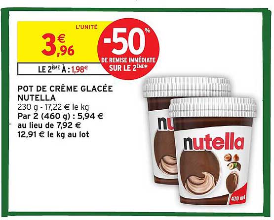 POT DE CRÈME GLACÉE NUTELLA