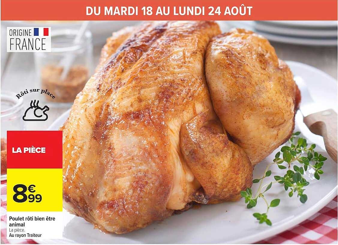 Poulet rôti bien être animal