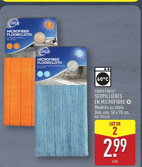 POWER FORCE® SERPILLIÈRES EN MICROFIBRE