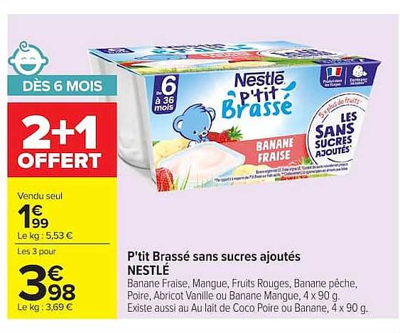 P'tit Brassé sans sucres ajoutés NESTLÉ