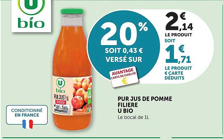 PUR JUS DE POMME FILIERE U BIO