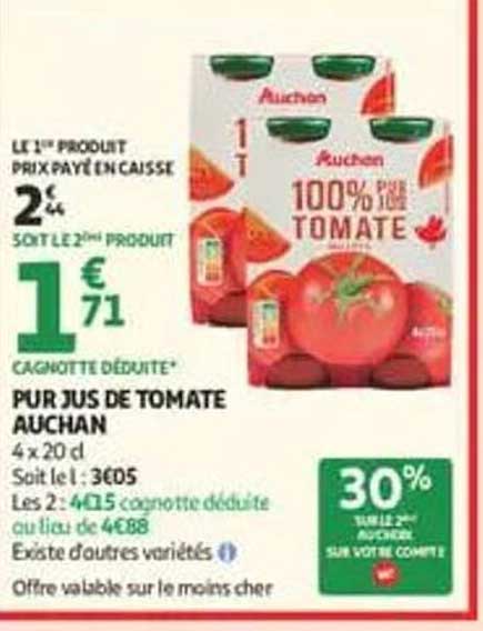 PUR JUS DE TOMATE AUCHAN
