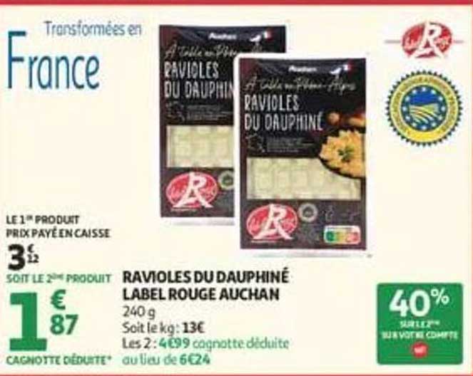 RAVIOLes DU DAUPHINÉ LABEL ROUGE AUCHAN