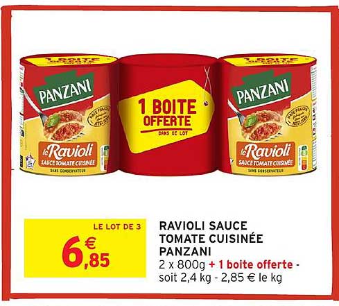 RAVIOLI SAUCE TOMATE CUISINÉE PANZANI