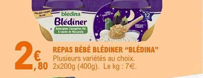 REPAS BÉBÉ BLÉDINER “BLÉDINA”