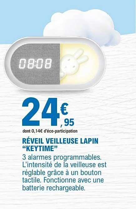 RÉVEIL VEILLEUSE LAPIN “KEYTIME”