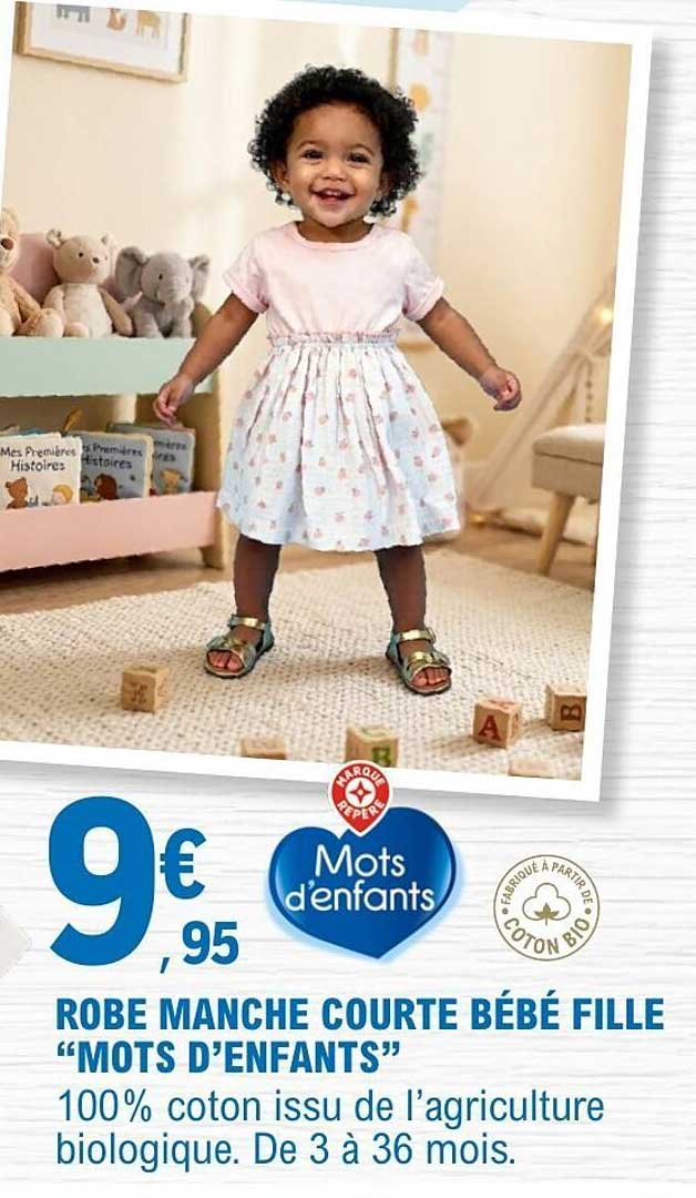 ROBE MANCHE COURTE BÉBÉ FILLE “MOTS D’ENFANTS”