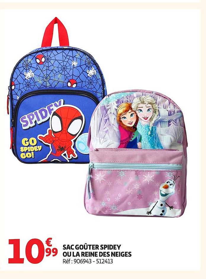 SAC GOÛTER SPIDEY OU LA REINE DES NEIGES
