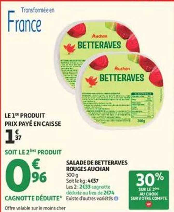 Salade de betteraves rouges Auchan
