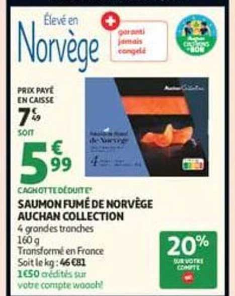 Saumon fumé de Norvège Auchan Collection