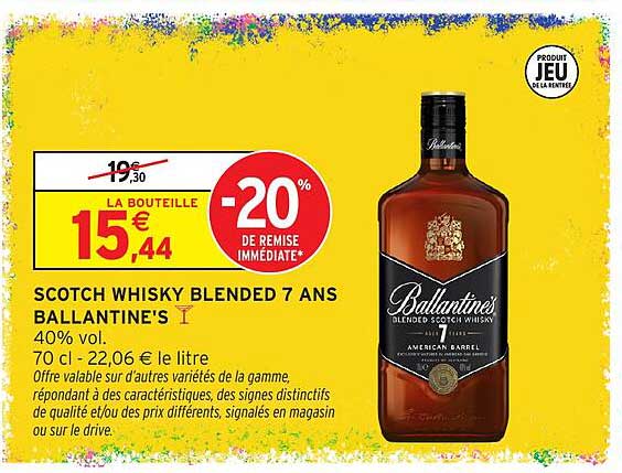 SCOTCH WHISKY BLENDED 7 ANS BALLANTINE'S