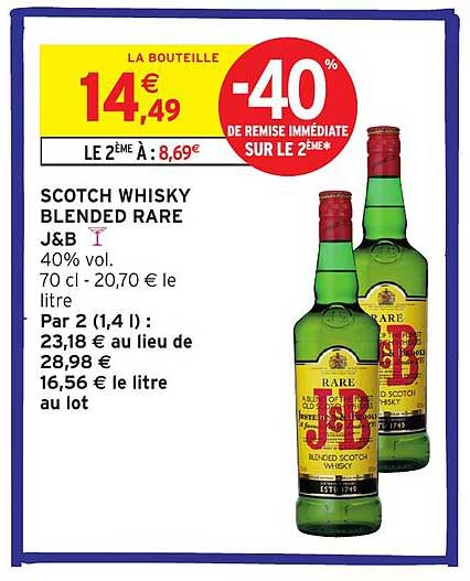 SCOTCH WHISKY BLENDED RARE J&B