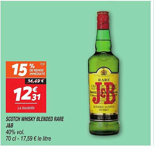 SCOTCH WHISKY BLENDED RARE J&B